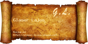 Glaser Lajos névjegykártya