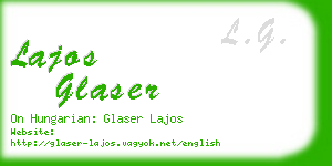 lajos glaser business card